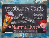 Writing Narrative Vocabulary Cards Digital, Printable, Fla