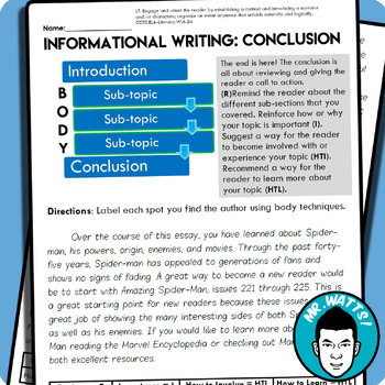 Preview of How To Write Nonfiction: Conclusions (Practice + Mentor Texts + Presentation)