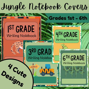 Preview of Writing Notebook Covers | Bright Jungle