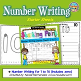 Writing Number Practice - Starter Sheets (1 to 10)