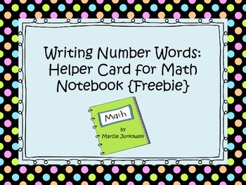 Preview of Writing Number Words Help Printable Card