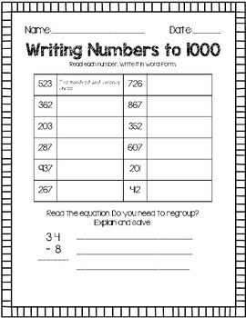 Writing Number Words to 1000 by catherine keating | TpT