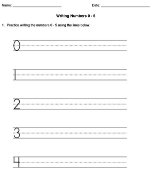 writing numbers 0 20 kindergarten common core kcca3 by help teaching