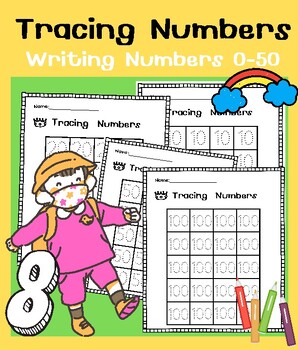 Preview of Writing Numbers 0-50 | Tracing Numbers 0-50 Trace and Free Hand