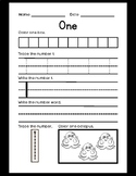 Writing Numbers 1-10 Math Worksheet for Kids