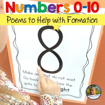 Preview of Writing Numbers 1-10 Posters Poems Kindergarten