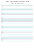 Writing Numbers 1 - 10 Practice Worksheet