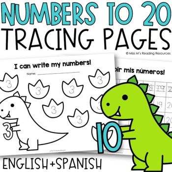 Preview of Writing Numbers 1-20 Worksheets | Spanish Number Worksheets