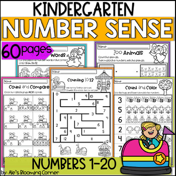 Preview of Summer Math Review Numbers 1 to 20 Number Sense Teen Numbers Worksheets