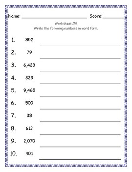 writing numbers in word form tens to thousands by maria dos santos