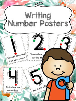 Preview of Writing Numbers Poem Posters