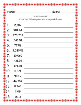 Writing Numbers in Expanded Form by Maria dos Santos | TPT