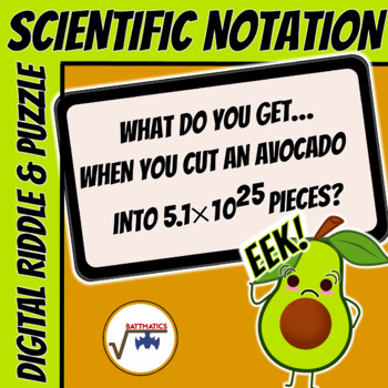 Preview of Writing Numbers in Scientific Notation SELF-CHECKING DIGITAL RIDDLE & PUZZLE