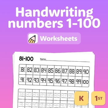 Preview of Writing Numbers to 100 Worksheets | Kindergarten Number Writing to One Hundred