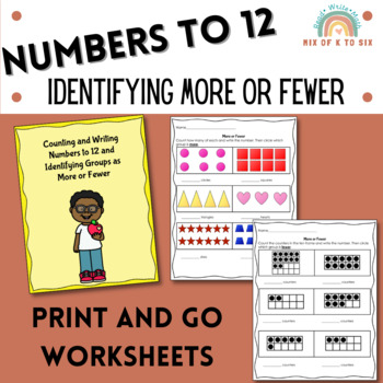 Preview of Writing Numbers to 12 & Comparing Numbers Using Groups of Objects & Ten Frames