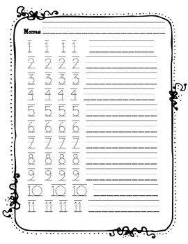 writing numbers to 20 by cays creations teachers pay teachers