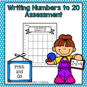 Preview of Writing Numbers to 20 Assessment