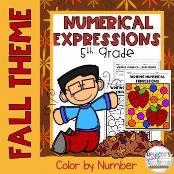 Preview of Numerical Expressions 5th Grade Fall Color by Number