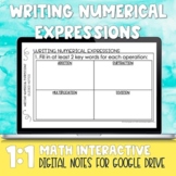 Writing Numerical Expressions Digital Notes