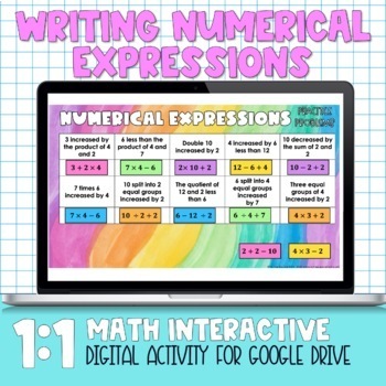 Preview of Writing Numerical Expressions Digital Practice Activity