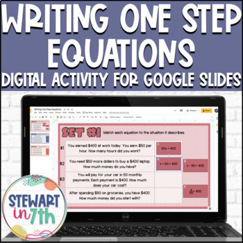 Preview of Writing One Step Equations Digital Drag and Drop