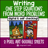 Writing One Step Equations Digital Pixel Art | 6th Grade |