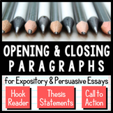 Writing Opening and Closing Paragraphs Bundle