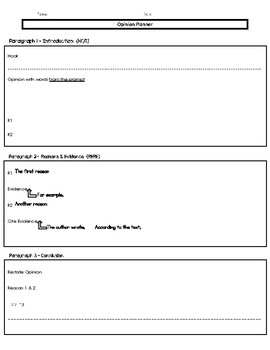 Writing - Opinion Planner and Checklist by Runs on Coffee SPED | TpT