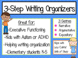 Writing Organizers: Narrative, Argumentative, Expository (3-Step)