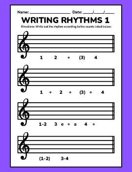 Preview of Writing Out Rhythms Worksheets