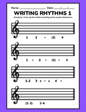 Writing Out Rhythms Worksheets