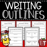 Writing Outlines {Opinion, Informative, Step, Personal, and Fictional Narrative}