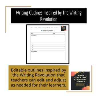 Preview of Writing Outlines Inspired by the Writing Revolution
