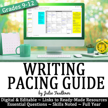 Preview of Writing Pacing Guide, Curriculum Map, Digital Format