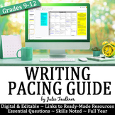 Writing Pacing Guide, Curriculum Map, Digital Format