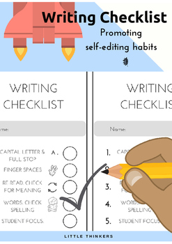 Preview of Writing Checklist to promote self-editing habits