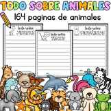 Writing Pages All About Animals in Spanish- Escribe Todo S