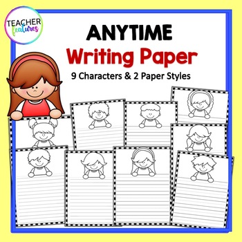 Preview of ANYTIME ALL PURPOSE Blank Lined WRITING CENTER PAPER Dotted Kinder 1st 2nd Grade