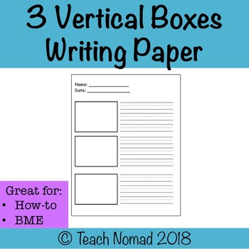 Preview of Writing Lined Paper (3 vertical boxes with dotted lines)  | How-to | Sequencing