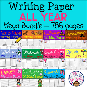 Preview of Writing Paper All Year Mega Bundle