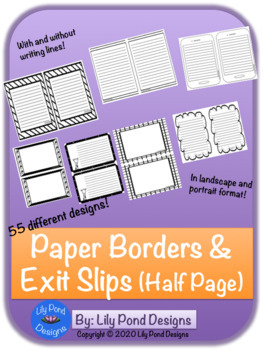 Printable Border Paper Worksheets Teachers Pay Teachers