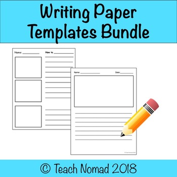 Preview of Lined Writing Paper Blank Templates Bundle | Grades K - 3 Writing