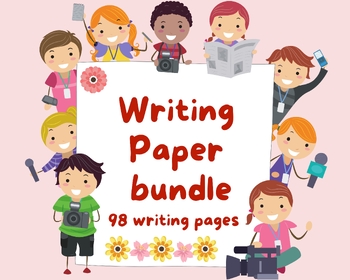 Preview of Writing Paper Bundle for Kids , Valentines Day, Christmas & Many more