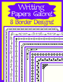 Writing Paper Galore ~ 8 Border Designs ~ Many Lines Style