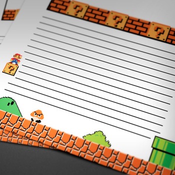 Preview of Game Themed Writing Papers - 10 Styles Bonus: PowerPoint Template