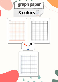 Preview of Writing Paper, Math Graph Paper, Lined Papers 3 colors_15 pages