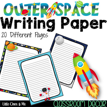 Preview of Writing Paper Outer Space Planet Theme