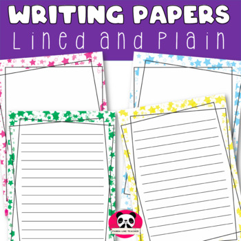 Preview of Writing Paper / Pages | Lined & Plain | Clip Art, Set | Writing Templates
