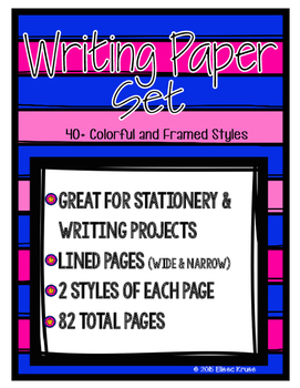 Preview of Writing Paper Set with Colorful Frames- 80+ pages
