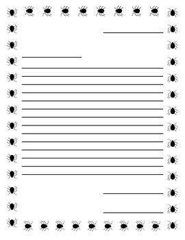 Writing Paper, Spider Border with Narrow Lines in Friendly Letter Format